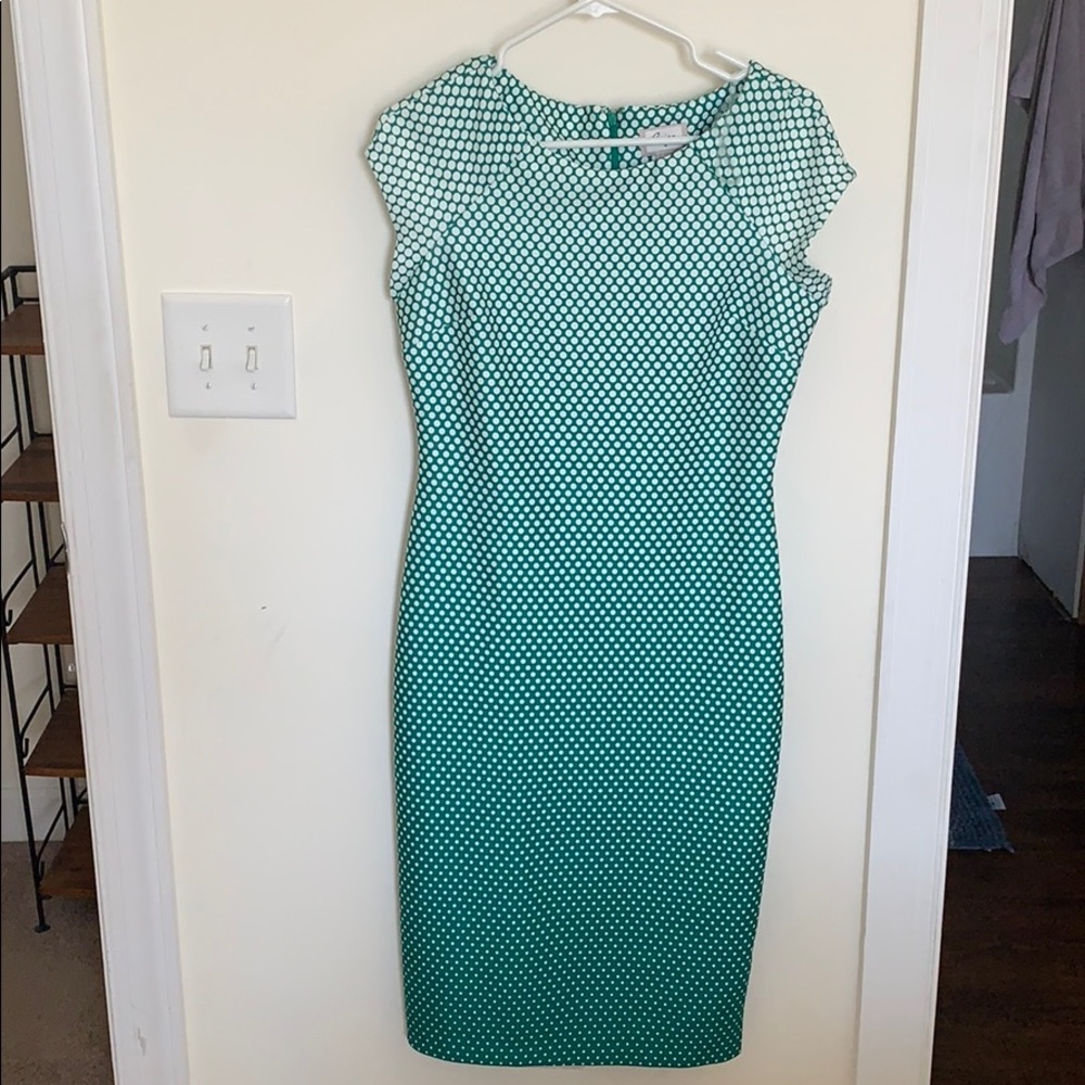 Green and white Midi dress